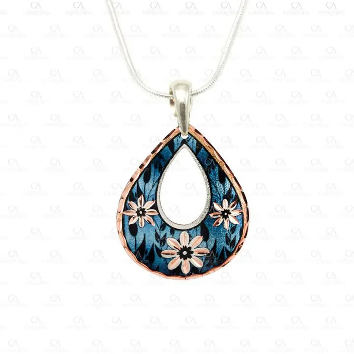 Dark Blue Floral N 27 Classic Necklace