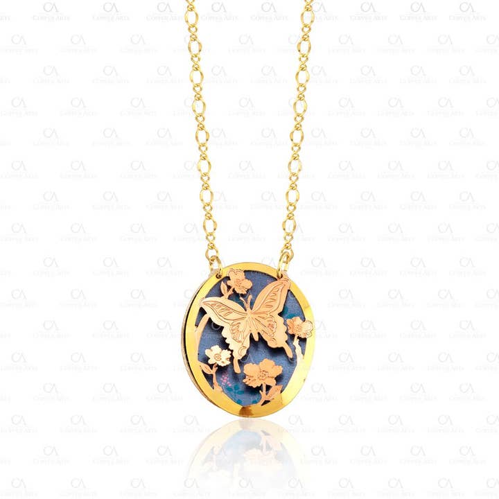 Butterfly &amp; Flowers Necklace NPT-37