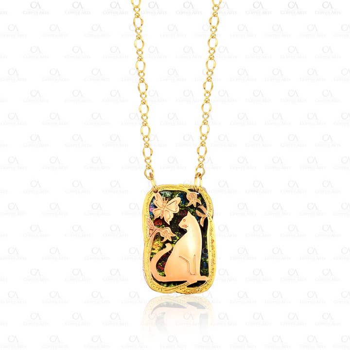 Colorful Cut Out Cat Necklace NPT-66