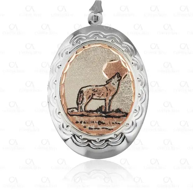 Howling Wolf Locket Necklace