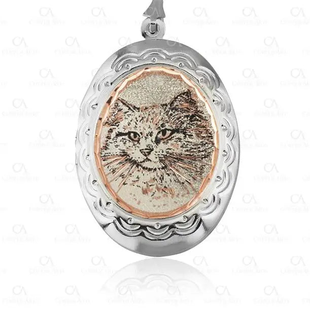Fluffy Cat Locket Necklaces L-26