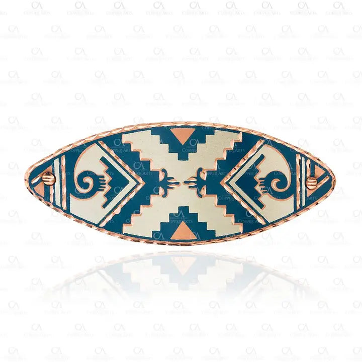 Denim Blue western Copper Hair Clips HR-708bl