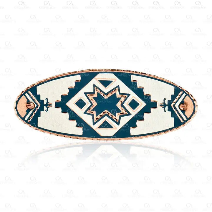Teal Blue western American Star Barrettes
