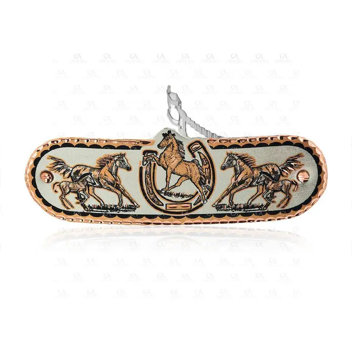 Western Horse Copper Hair Clips