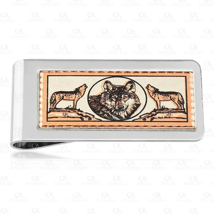 Timber Wolf Money Clip
