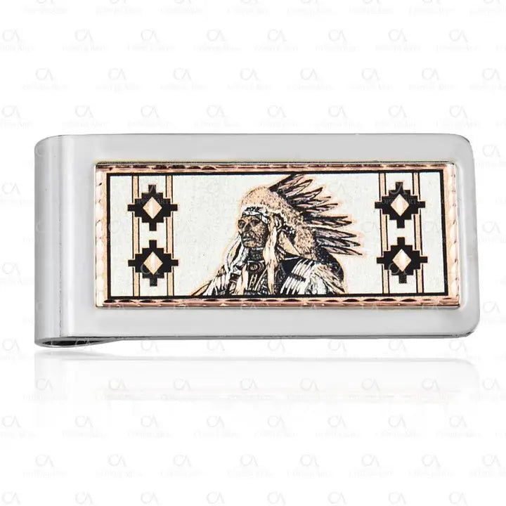 American Indian Chief Western Money clip