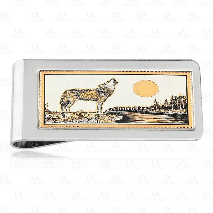 Howling Wolf Money Clip