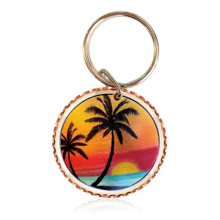 Palm tree design key chain