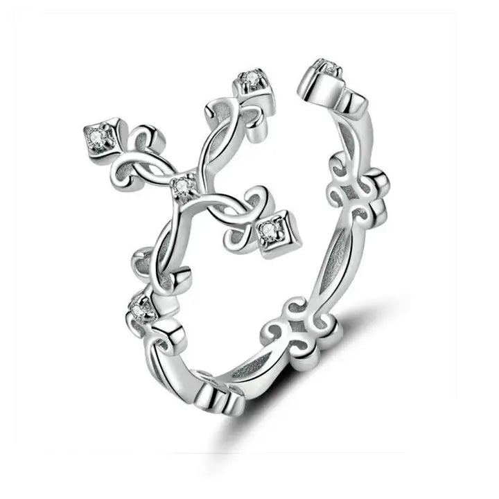 Silver cross Sterling Ring