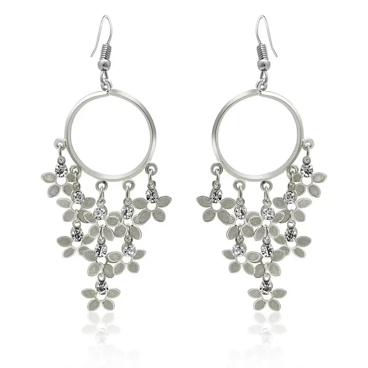 silver color multi piece  daisy flowers Earrings