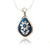 Blue Daisy  Necklace w-stainless steel chain