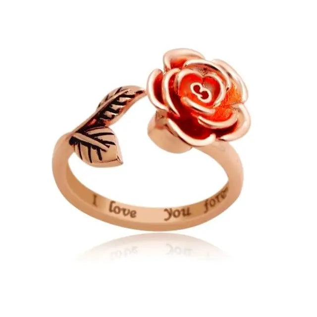 Rose gold  rose  design adjustable spinner  Ring