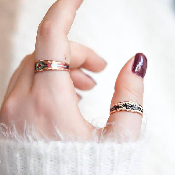 western design blue adjustable ring - copperarts