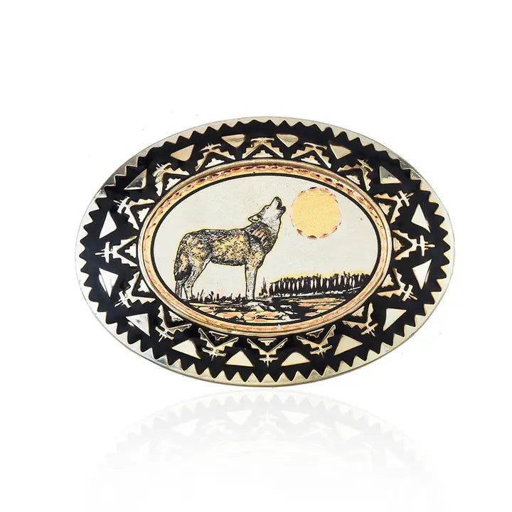 Howling Wolf Western Belt Buckle BB-83