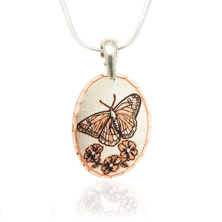 Monarch butterfly design necklace