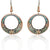 turquoise floral circle design Earrings