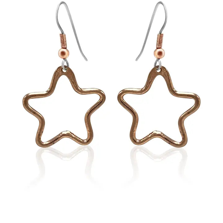 Star copper  earrings
