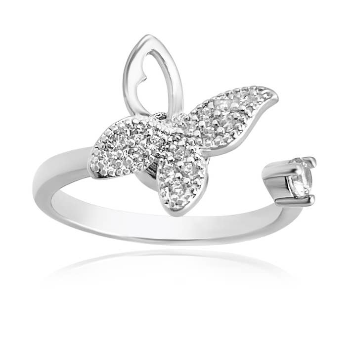 Stainless Steel spinner Adjustable  Butterfly Ring