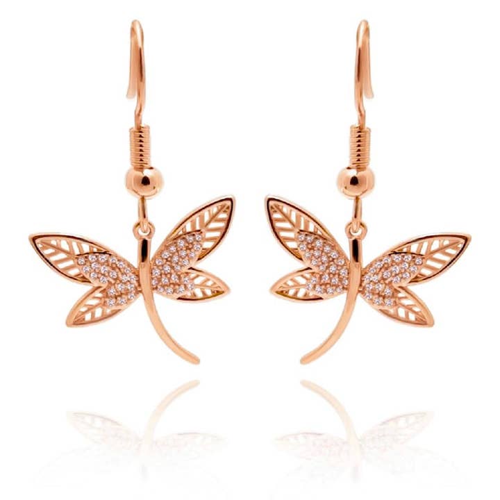 Rose gold Dragonfly Earrings