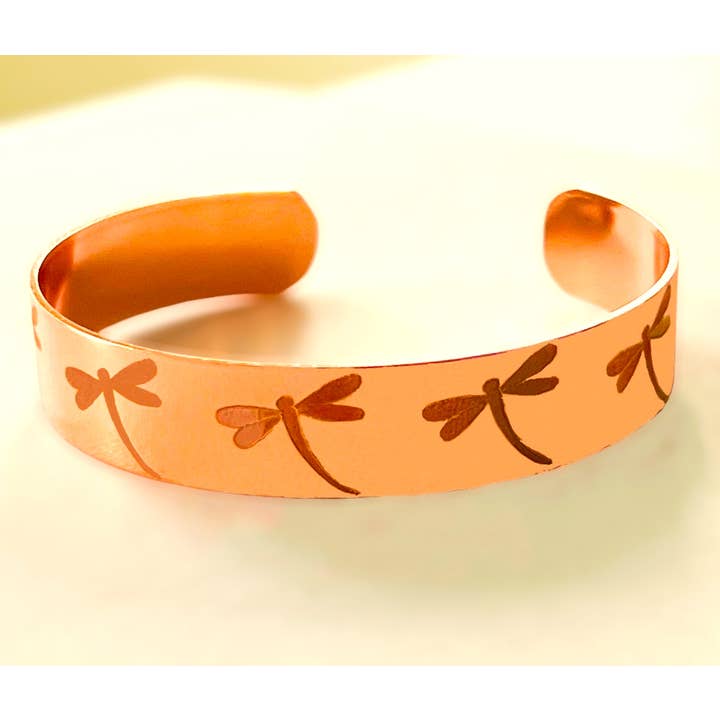 dragonfly engraving  adjustable bracelet