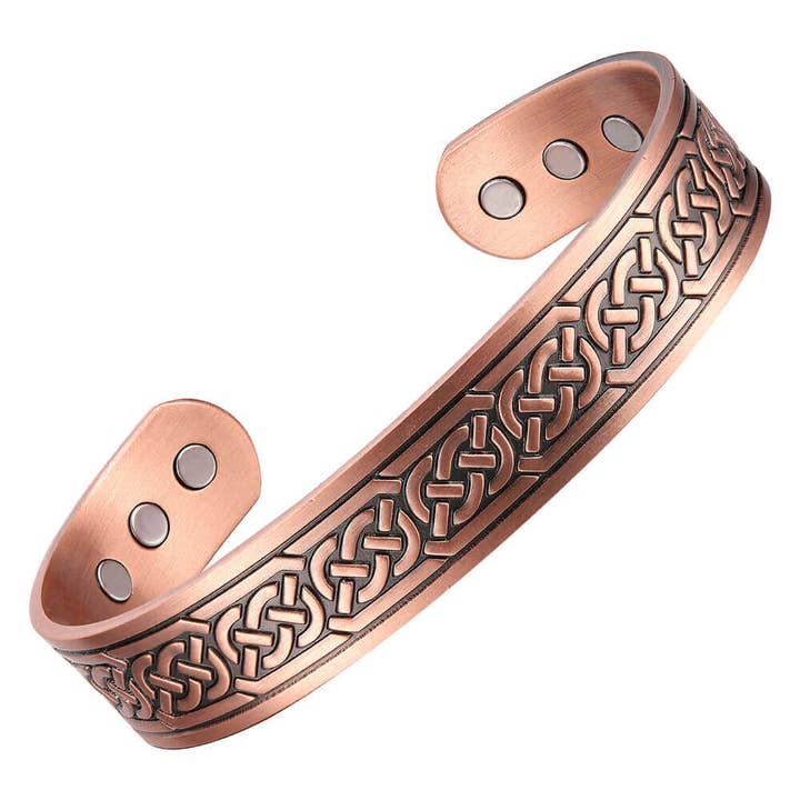 Celtic design copper therapy bracelet magnetic