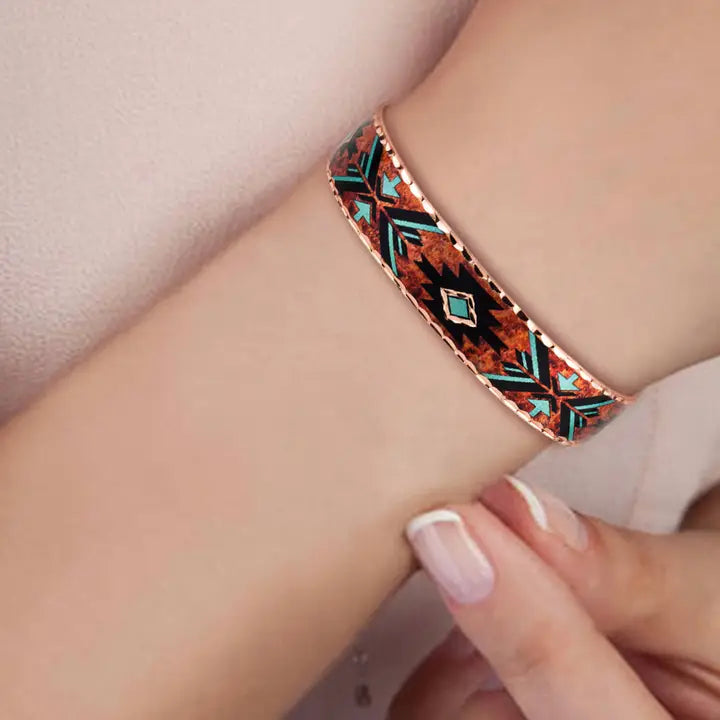 Flame Painted western Cuff Bracelets BSN-715