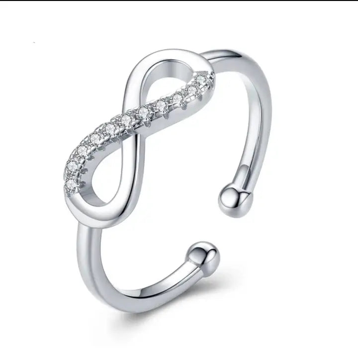 Infinity symbol  adjustable sterling silver ring