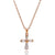 Cross  design rose gold color necklace