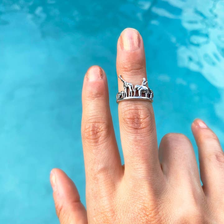 Silver color animal kingdom adjustable  Ring