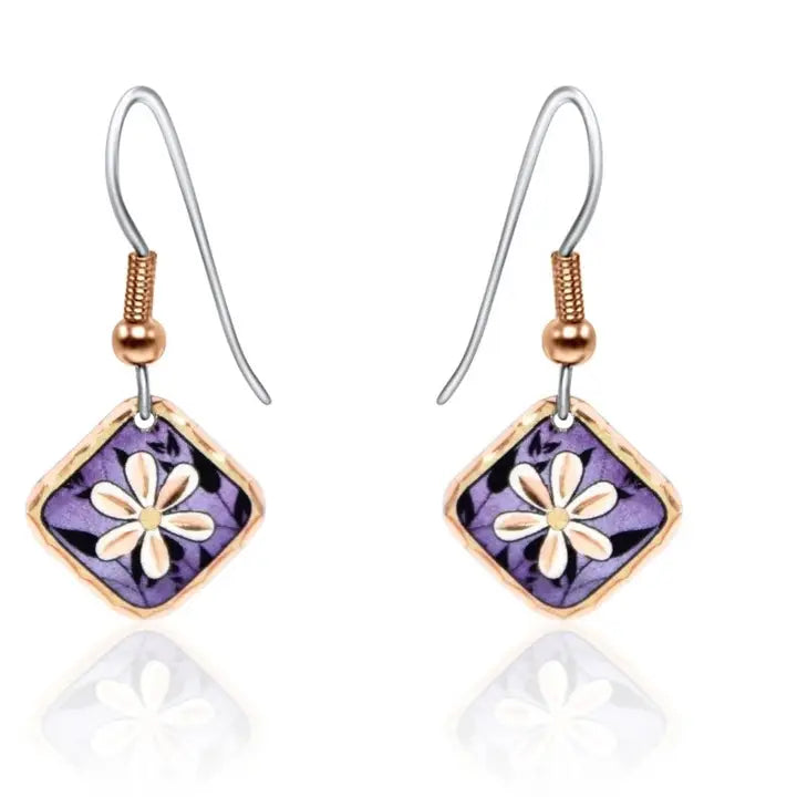 Purple  Flower   Earrings