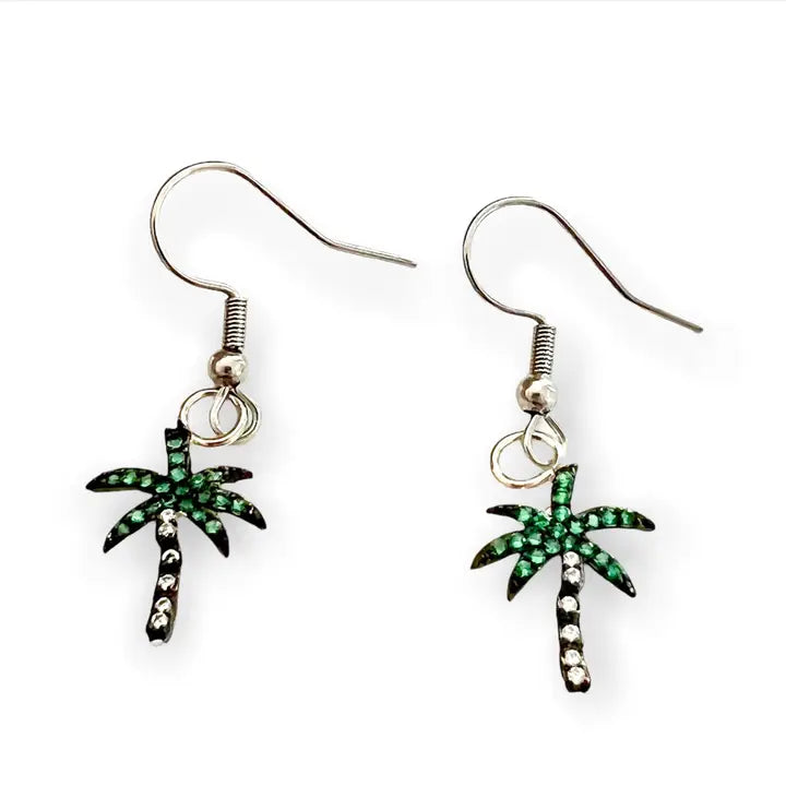 Palm tree design Silver  earrings