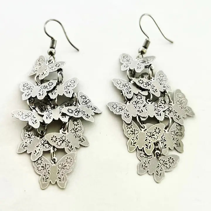Stainless Steel   Butterflies Earrings