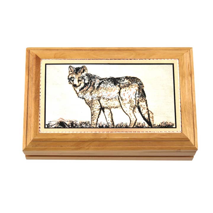 Wooden Box Wolf