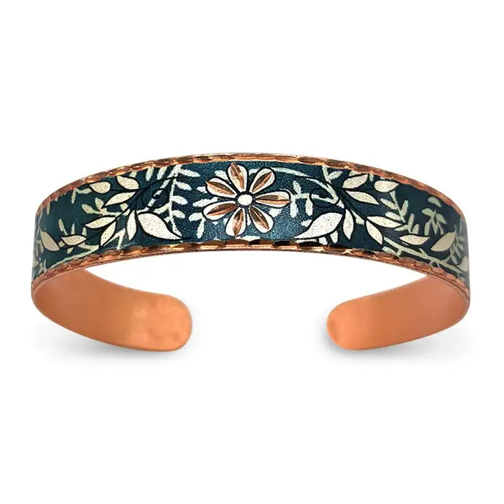 Green Flower Narrow Bracelets