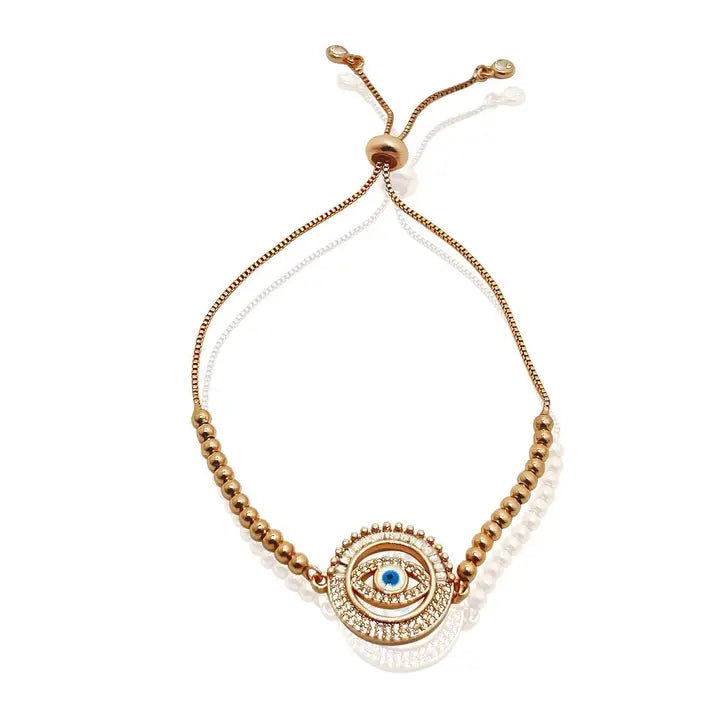 Evil Eye Slider chain rose gold  Bracelet