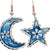 blue color moon and star earrings