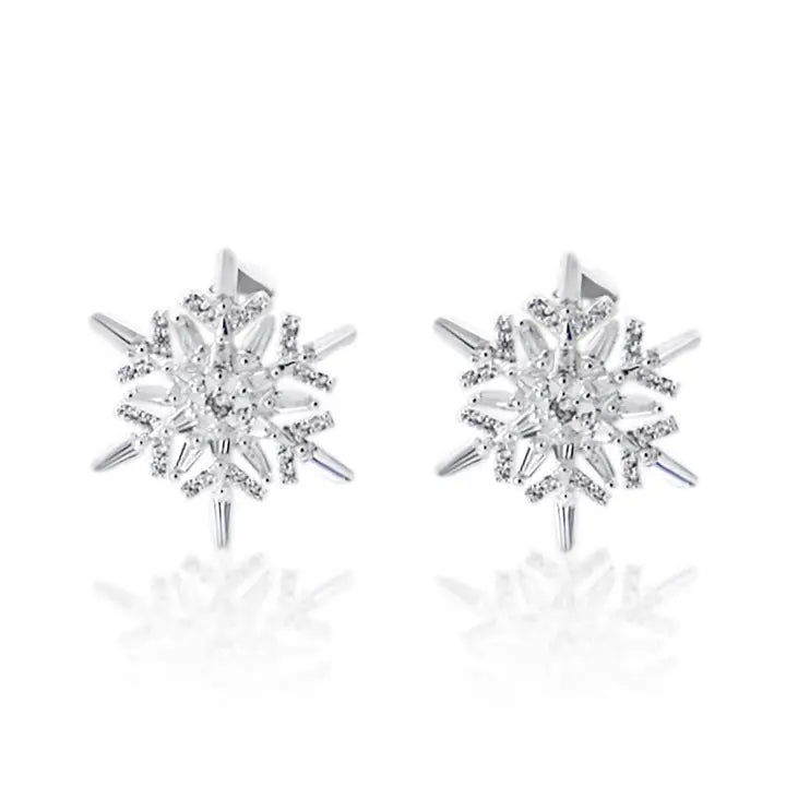 snow flake zircon   Stud Earrings
