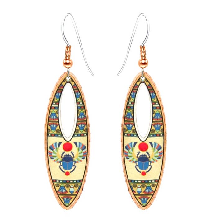 Egyptian Scarab Beetle Earrings