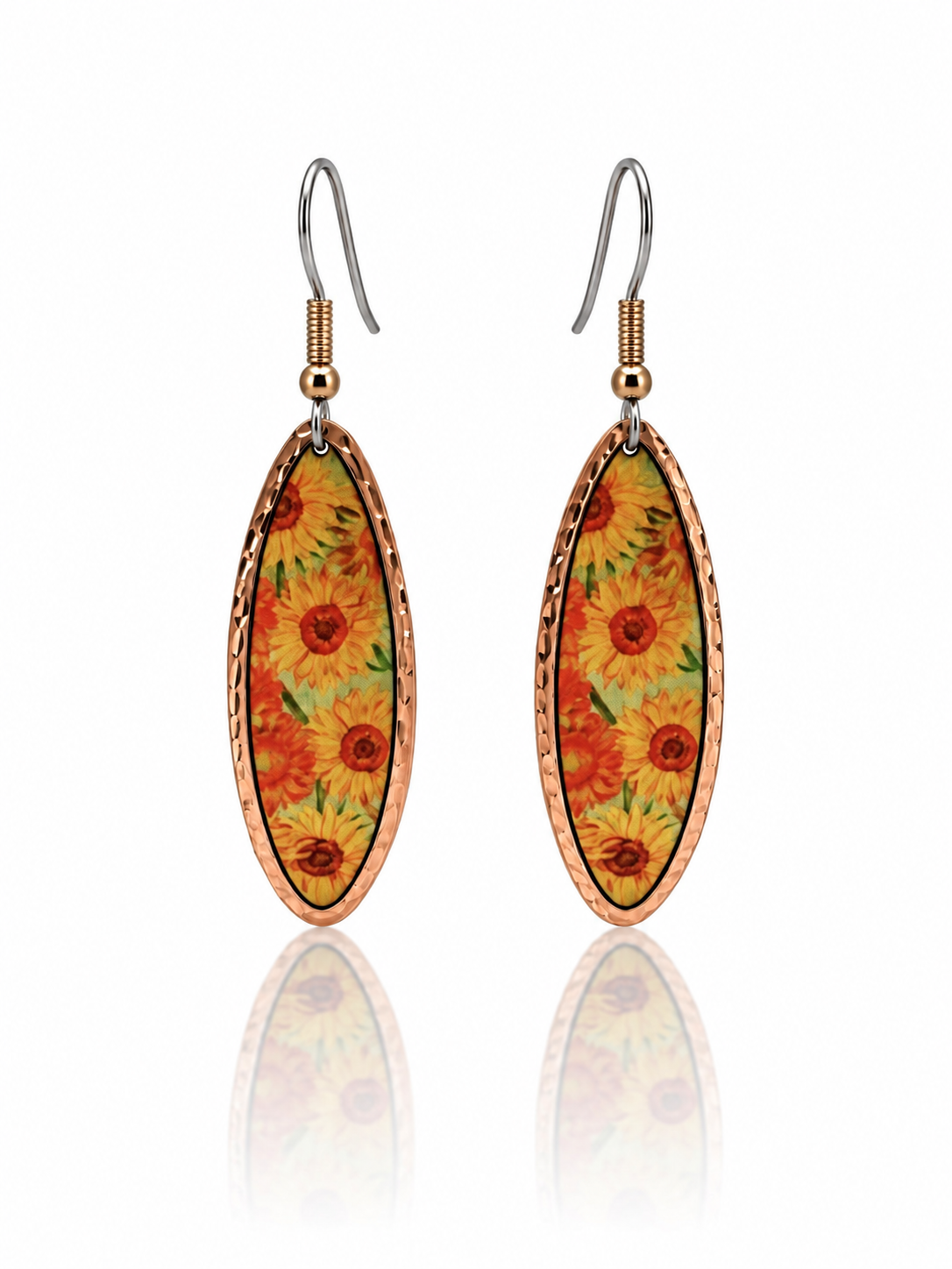 Van Gogh Sun Flower Design Earrings