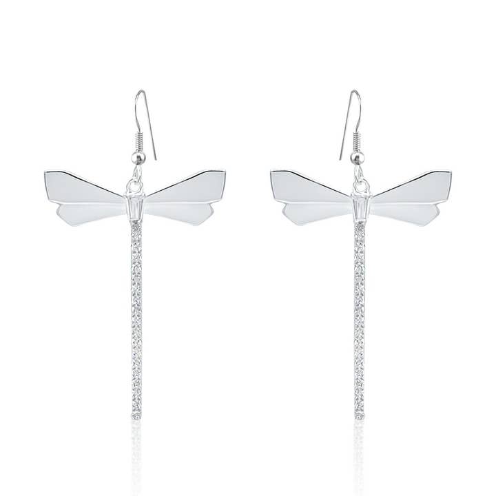 silver plated 925  Dragonfly Earrings