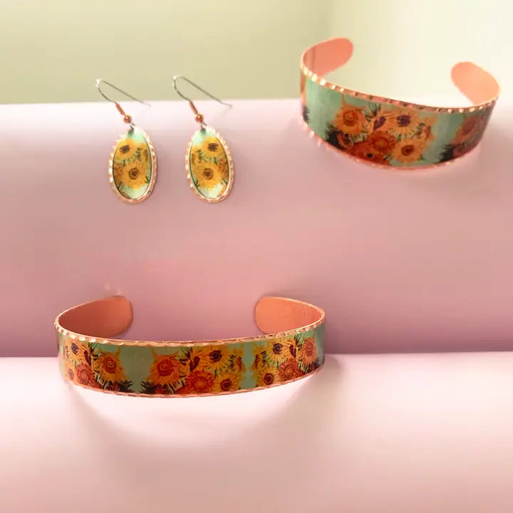Van Gogh Sunflowers  Narrow Bracelet
