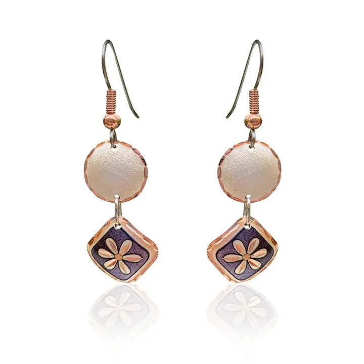 Purple  Flower   Earrings