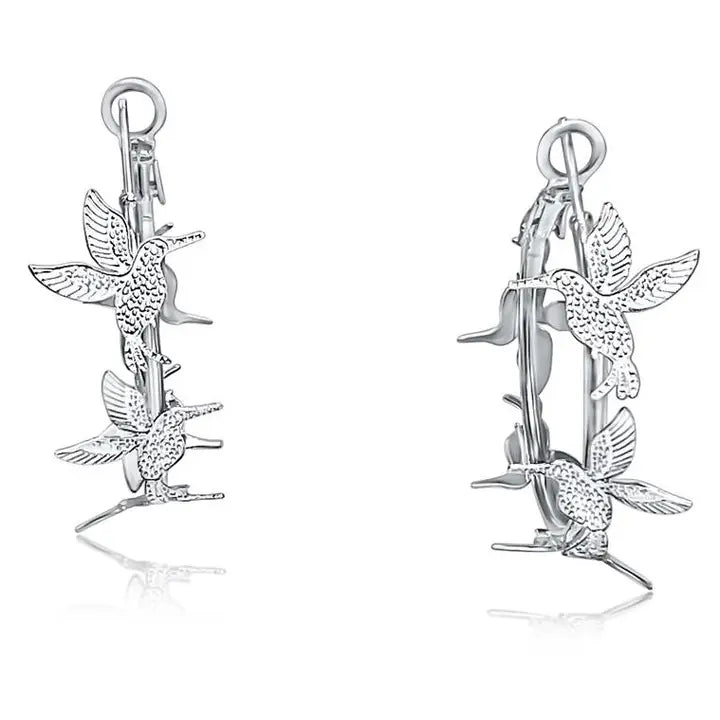 Silver Loop  Hummingbird  Earrings best seller