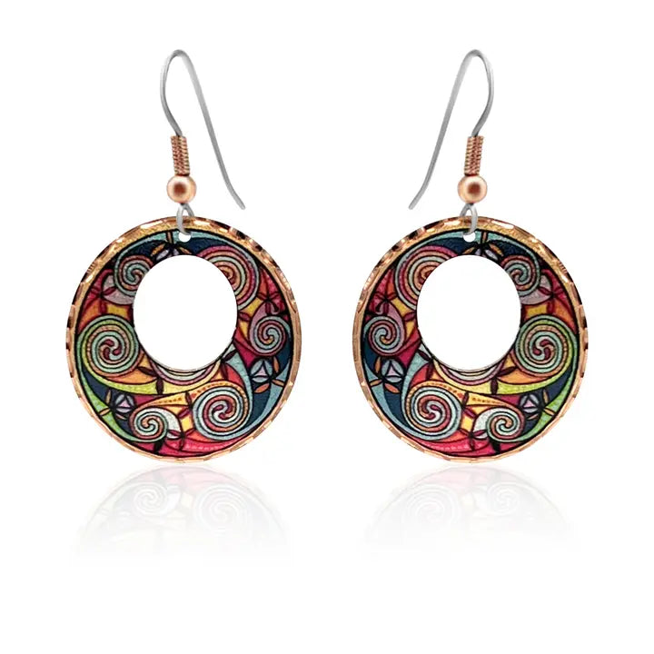 Copper Celtic style  Irish earrings