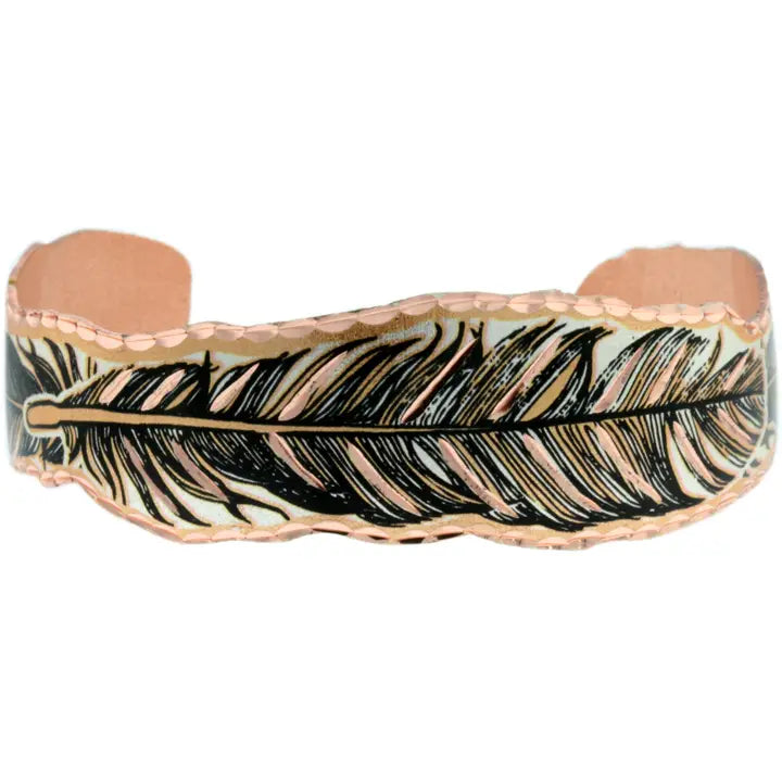 Handmade Copper Feather Bracelet