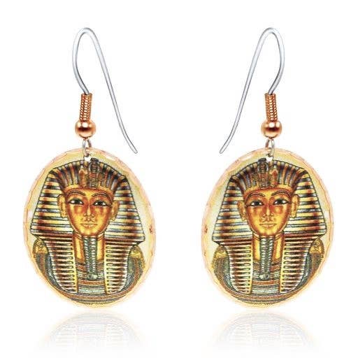 Ancient Egyptian Tutankhamun Mask Earrings