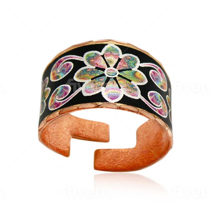 Colorful Floral Jewelry Rings