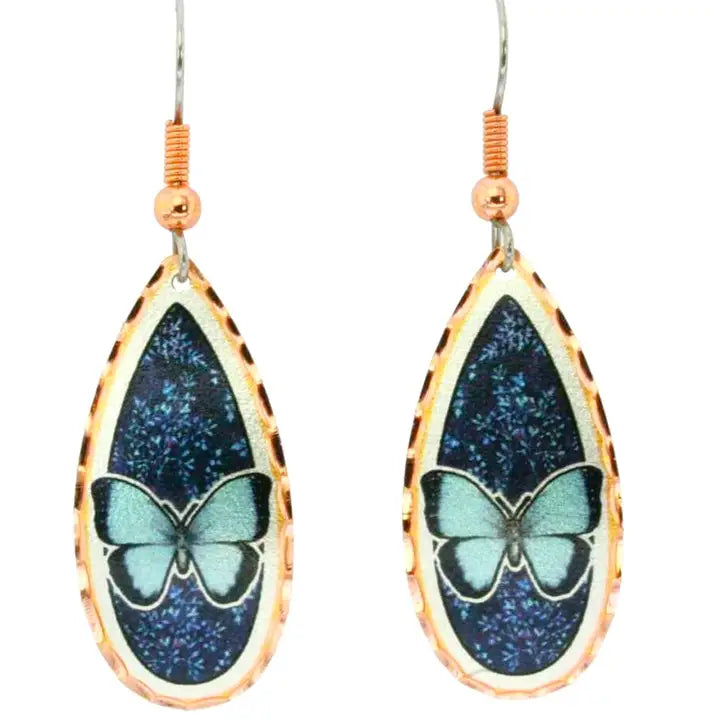 Blue Butterfly Earrings CA-378