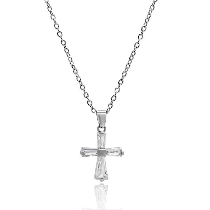 Cross  design silver color necklace