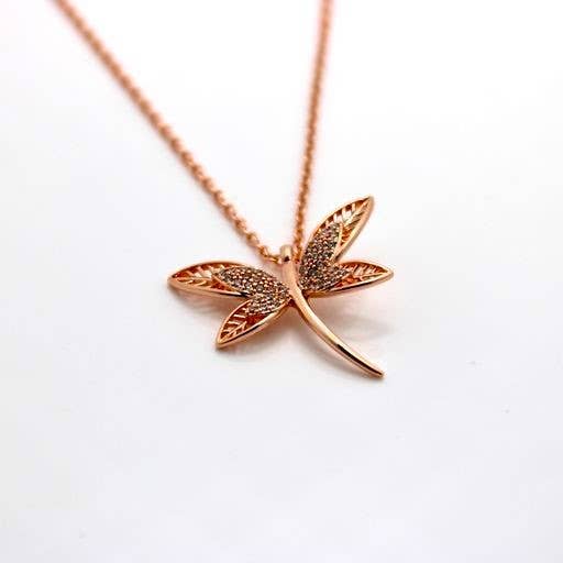 DRAGONFLY Rose gold  Necklace